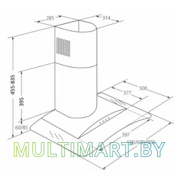 Вытяжка Akpo Largo Eco 50 WK-4 (черный) картинка 3